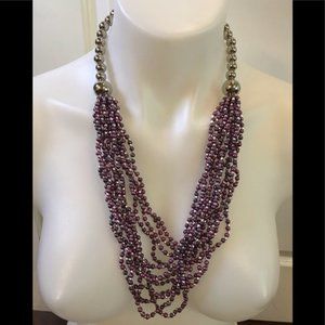 Gorgeous Sparkly Purple/Silver Beaded Necklace
